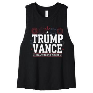 Trump Vance 2024 Winning Ticket Trump Won Women's Racerback Cropped Tank