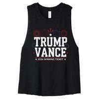 Trump Vance 2024 Winning Ticket Trump Won Women's Racerback Cropped Tank