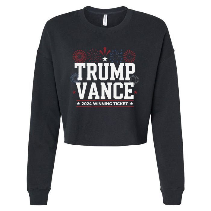 Trump Vance 2024 Winning Ticket Trump Won Cropped Pullover Crew