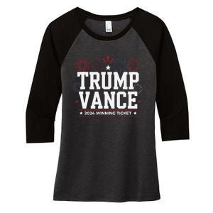 Trump Vance 2024 Winning Ticket Trump Won Women's Tri-Blend 3/4-Sleeve Raglan Shirt