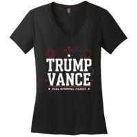 Trump Vance 2024 Winning Ticket Trump Won Women's V-Neck T-Shirt