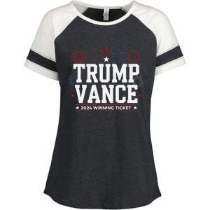 Trump Vance 2024 Winning Ticket Trump Won Enza Ladies Jersey Colorblock Tee