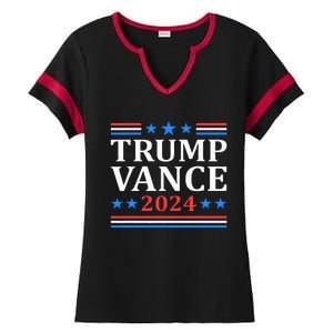 Trump Vance 2024 For President Vp Usa Election Patriotic Ladies Halftime Notch Neck Tee