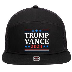 Trump Vance 2024 For President Vp Usa Election Patriotic 7 Panel Mesh Trucker Snapback Hat