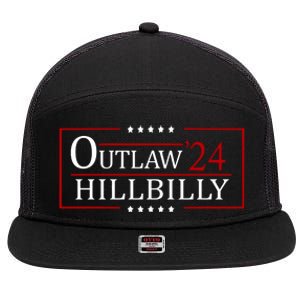 Trump Vance 2024 Funny Outlaw Hillbilly 7 Panel Mesh Trucker Snapback Hat