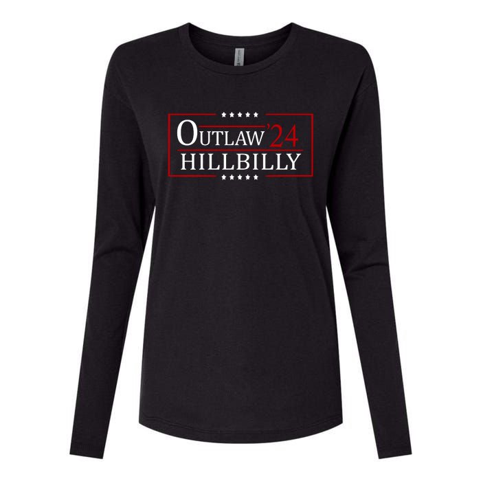 Trump Vance 2024 Funny Outlaw Hillbilly Womens Cotton Relaxed Long Sleeve T-Shirt