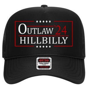 Trump Vance 2024 Funny Outlaw Hillbilly High Crown Mesh Back Trucker Hat