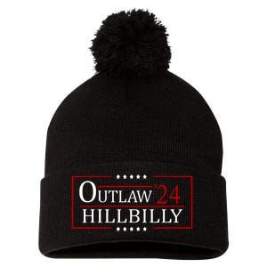 Trump Vance 2024 Funny Outlaw Hillbilly Pom Pom 12in Knit Beanie