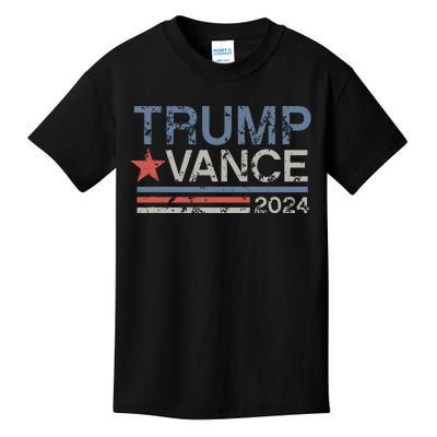 Trump Vance 2024 Retro Featuring Trump And Jd Vance Kids T-Shirt