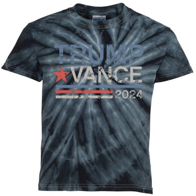 Trump Vance 2024 Retro Featuring Trump And Jd Vance Kids Tie-Dye T-Shirt