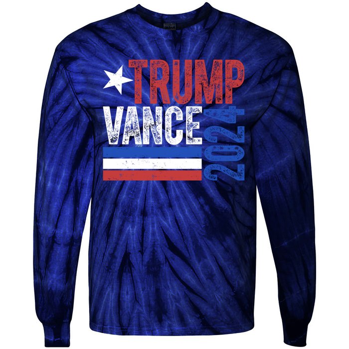 Trump Vance 2024 Vintage Election Tie-Dye Long Sleeve Shirt