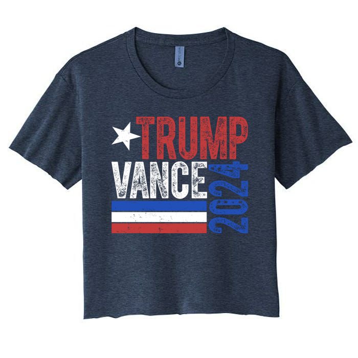 Trump Vance 2024 Vintage Election Women's Crop Top Tee