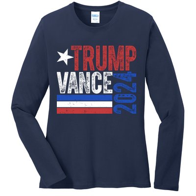 Trump Vance 2024 Vintage Election Ladies Long Sleeve Shirt