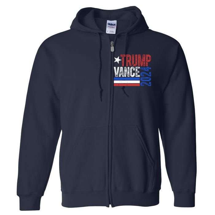 Trump Vance 2024 Vintage Election Full Zip Hoodie