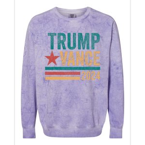 Trump Vance 2024 Retro Stripe Trump Jd Vance Colorblast Crewneck Sweatshirt