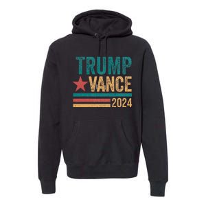 Trump Vance 2024 Retro Stripe Trump Jd Vance Premium Hoodie