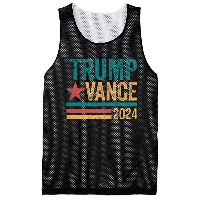 Trump Vance 2024 Retro Stripe Trump Jd Vance Mesh Reversible Basketball Jersey Tank