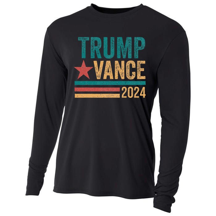 Trump Vance 2024 Retro Stripe Trump Jd Vance Cooling Performance Long Sleeve Crew