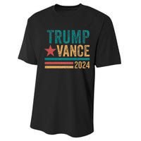 Trump Vance 2024 Retro Stripe Trump Jd Vance Performance Sprint T-Shirt