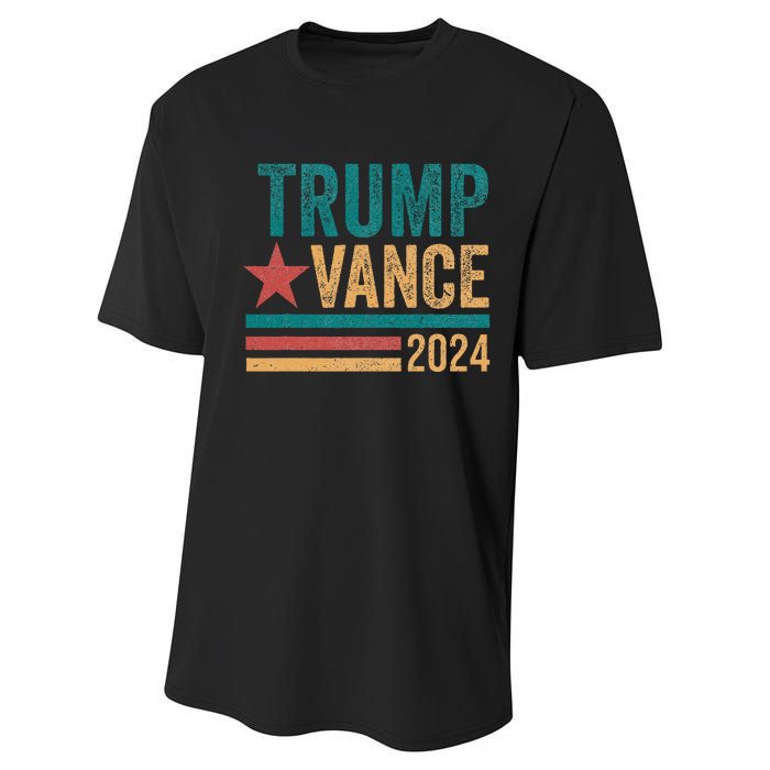 Trump Vance 2024 Retro Stripe Trump Jd Vance Performance Sprint T-Shirt