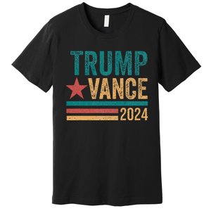 Trump Vance 2024 Retro Stripe Trump Jd Vance Premium T-Shirt