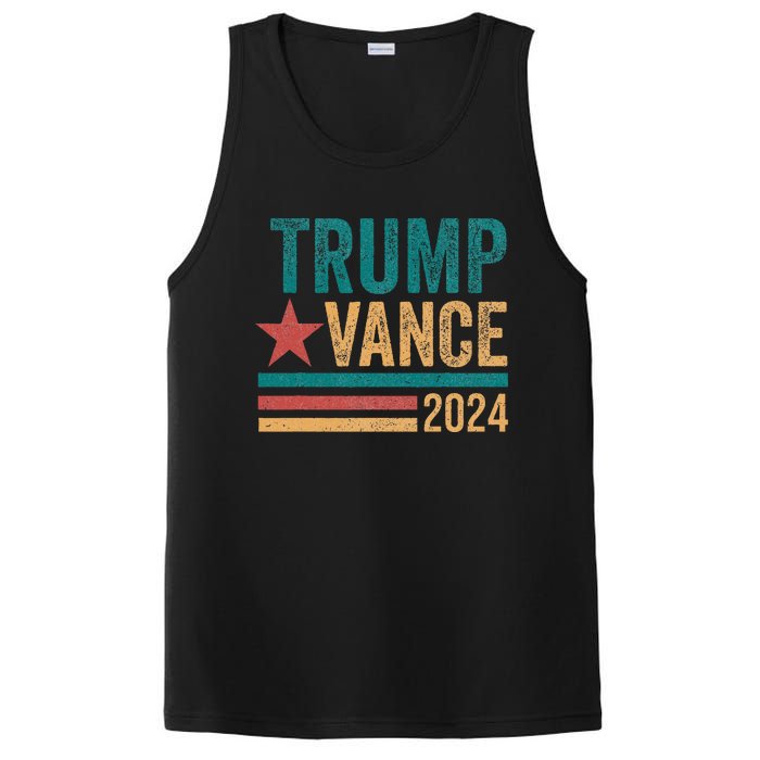 Trump Vance 2024 Retro Stripe Trump Jd Vance PosiCharge Competitor Tank