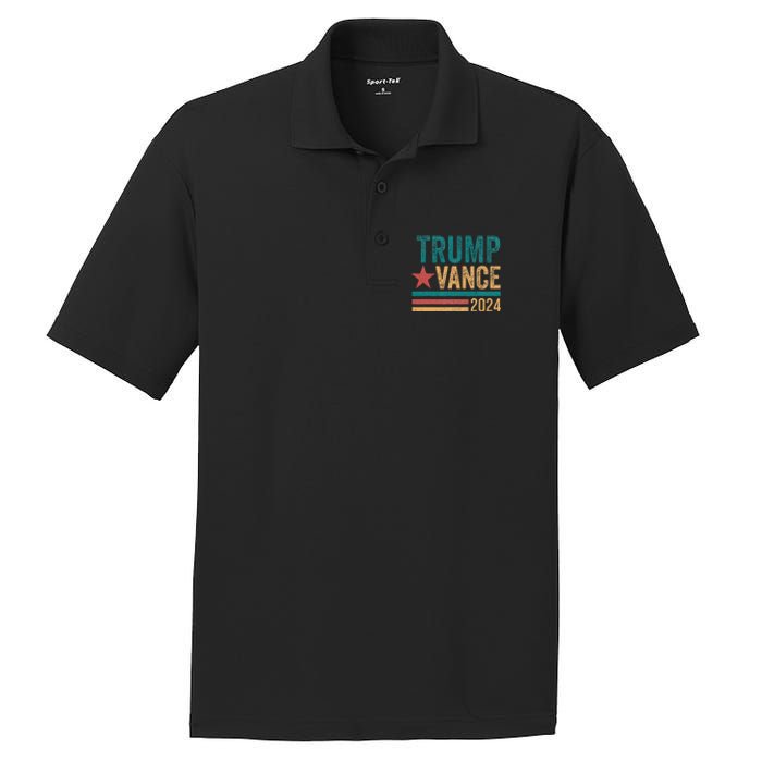 Trump Vance 2024 Retro Stripe Trump Jd Vance PosiCharge RacerMesh Polo