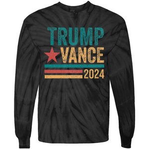 Trump Vance 2024 Retro Stripe Trump Jd Vance Tie-Dye Long Sleeve Shirt