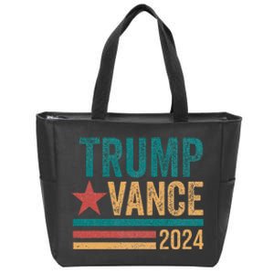 Trump Vance 2024 Retro Stripe Trump Jd Vance Zip Tote Bag