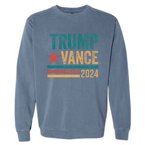 Trump Vance 2024 Retro Stripe Trump Jd Vance Garment-Dyed Sweatshirt