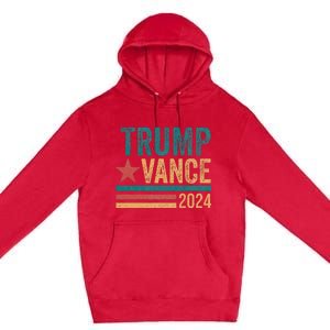 Trump Vance 2024 Retro Stripe Trump Jd Vance Premium Pullover Hoodie