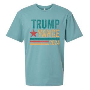 Trump Vance 2024 Retro Stripe Trump Jd Vance Sueded Cloud Jersey T-Shirt