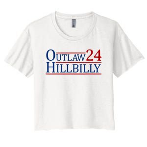 Trump Vance 2024 Funny Outlaw Hillbilly Women's Crop Top Tee