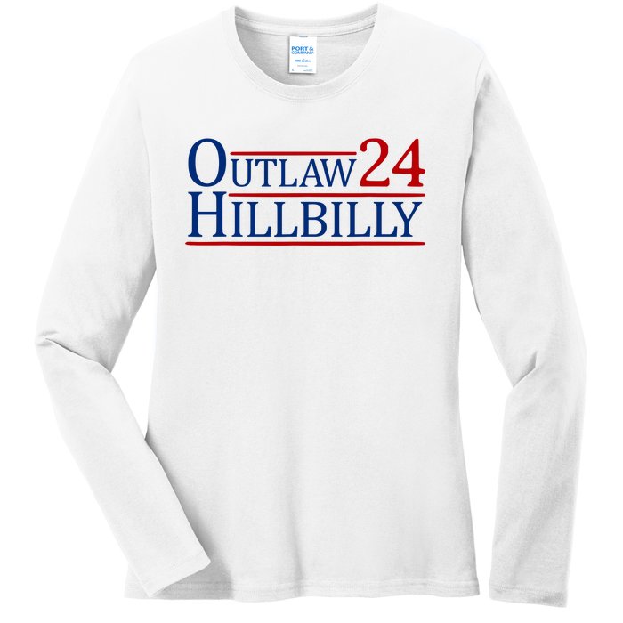 Trump Vance 2024 Funny Outlaw Hillbilly Ladies Long Sleeve Shirt