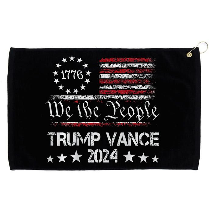 Trump Vance 2024 Retro Stripe Trump Jd Vance Grommeted Golf Towel