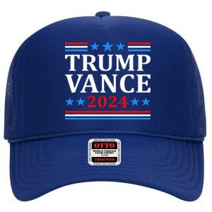 Trump Vance 2024 For President Vp Usa Election High Crown Mesh Back Trucker Hat