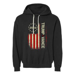 Trump Vance 2024 Vice President Vp For President Usa Garment-Dyed Fleece Hoodie