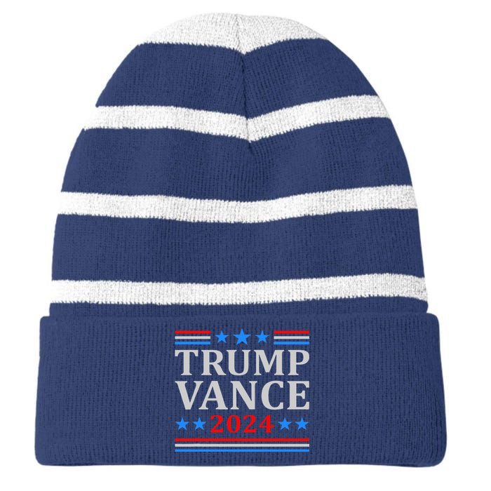 Trump Vance 2024 United States Presidential Election Striped Beanie with Solid Band