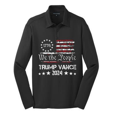 Trump Vance 2024 President Trump Supporter Reelection Silk Touch Performance Long Sleeve Polo