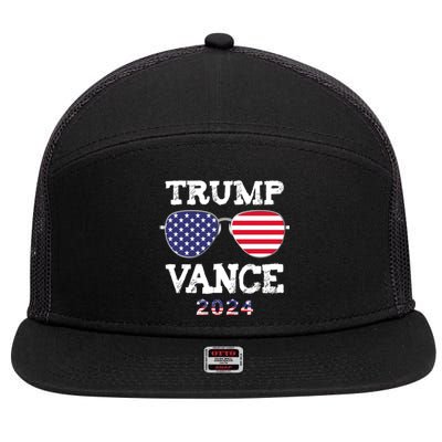 Trump Vance 2024 7 Panel Mesh Trucker Snapback Hat