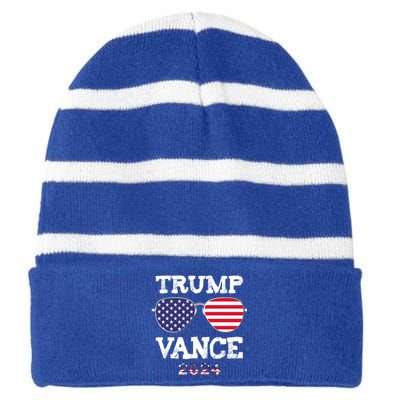 Trump Vance 2024 Striped Beanie with Solid Band