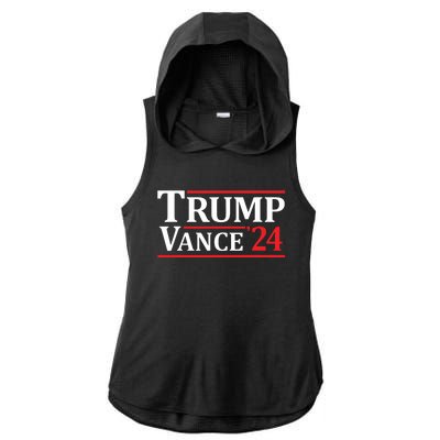 Trump Vance 24 Trump 2024 Ladies PosiCharge Tri-Blend Wicking Draft Hoodie Tank