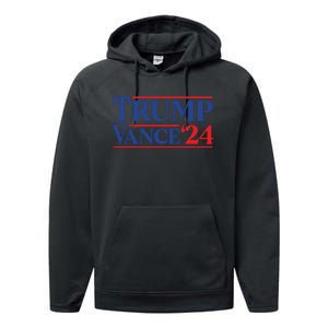 Trump Vance 2024 Donald Trump Jd Vance For President Performance Fleece Hoodie