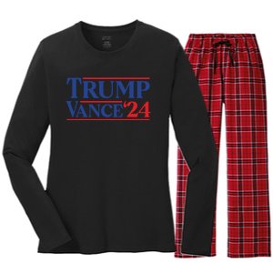 Trump Vance 2024 Donald Trump Jd Vance For President Women's Long Sleeve Flannel Pajama Set 