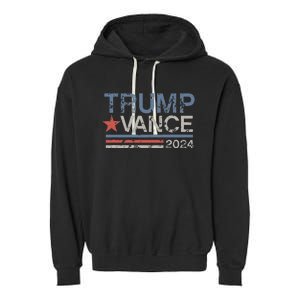 Trump Vance 2024 Retro Featuring Trump And Jd Vance Garment-Dyed Fleece Hoodie