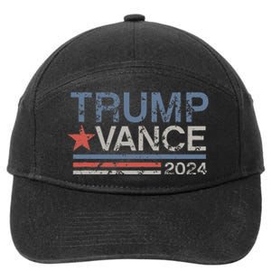 Trump Vance 2024 Retro Featuring Trump And Jd Vance 7-Panel Snapback Hat