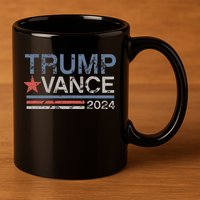 Trump Vance 2024 Retro Featuring Trump And Jd Vance 11oz C Handle Ceramic Mug