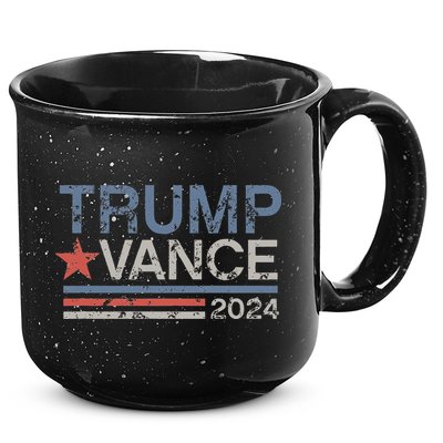 Trump Vance 2024 Retro Featuring Trump And Jd Vance 15oz Campfire Ceramic Mug