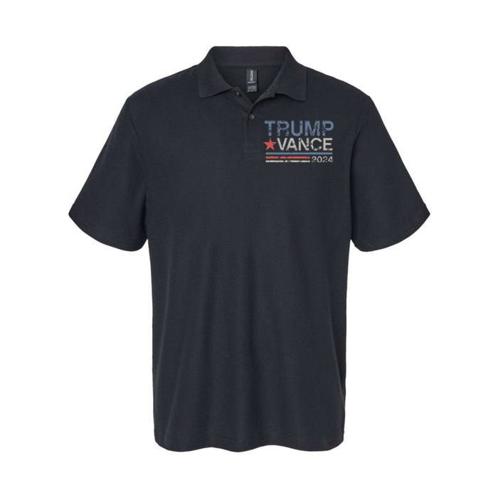 Trump Vance 2024 Retro Featuring Trump And Jd Vance Softstyle Adult Sport Polo