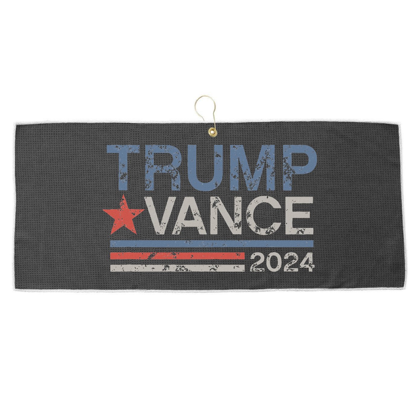 Trump Vance 2024 Retro Featuring Trump And Jd Vance Large Microfiber Waffle Golf Towel